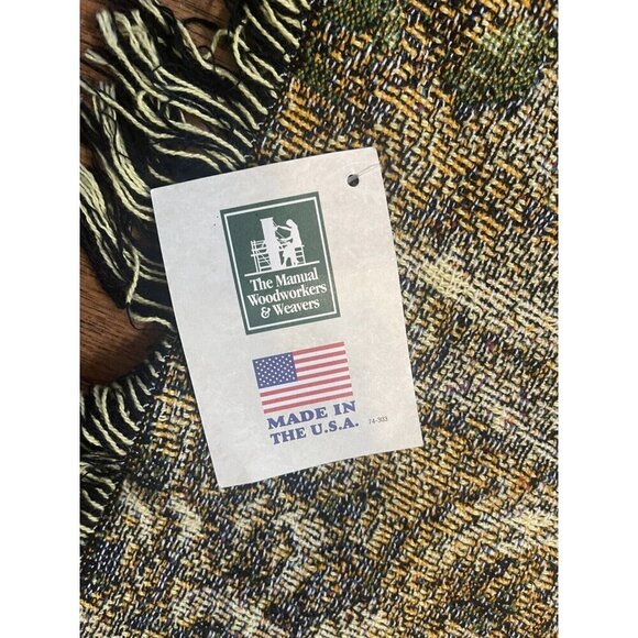 ANGEL OF LIGHT Manual Woodworkers & Weavers Tapestry Throw Made in USA 51” x 68” - Picture 2 of 5